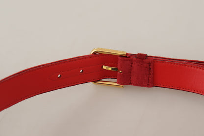 Dolce & Gabbana Elegant Red Suede Designer Belt