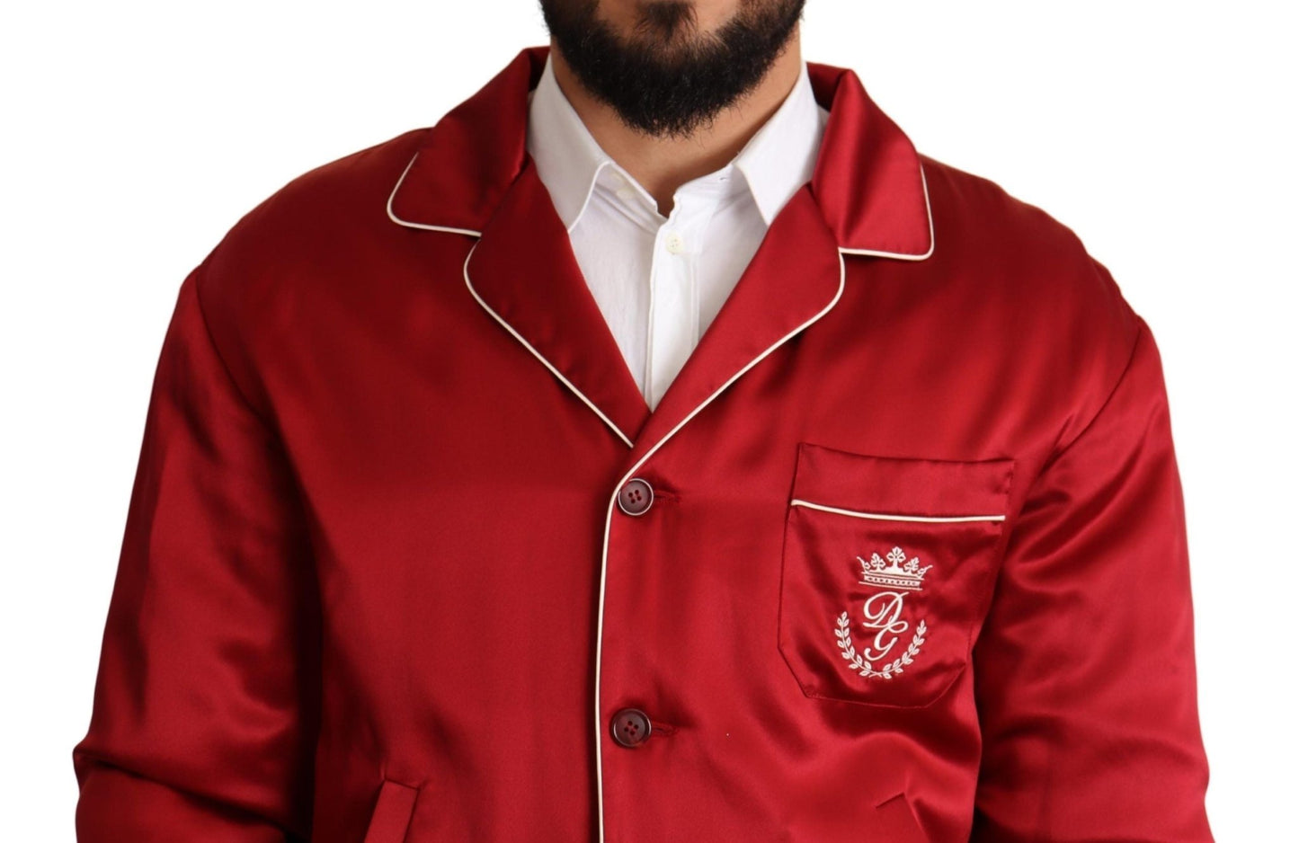 Dolce & Gabbana Sumptuous Silk Red Bomber Jacket