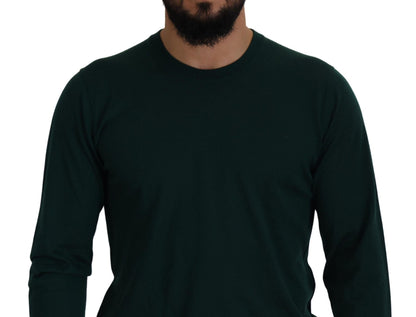 Dolce & Gabbana Green Cashmere Crewneck Pullover Sweater