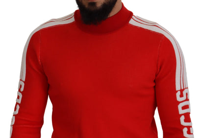 GCDS Elegant Red Pullover Sweater for Men