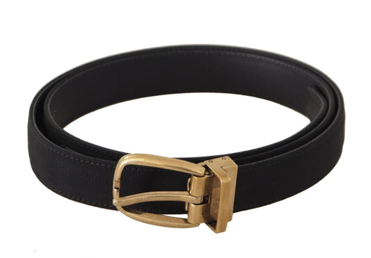 Dolce & Gabbana Elegant Black Canvas-Leather Men's Belt