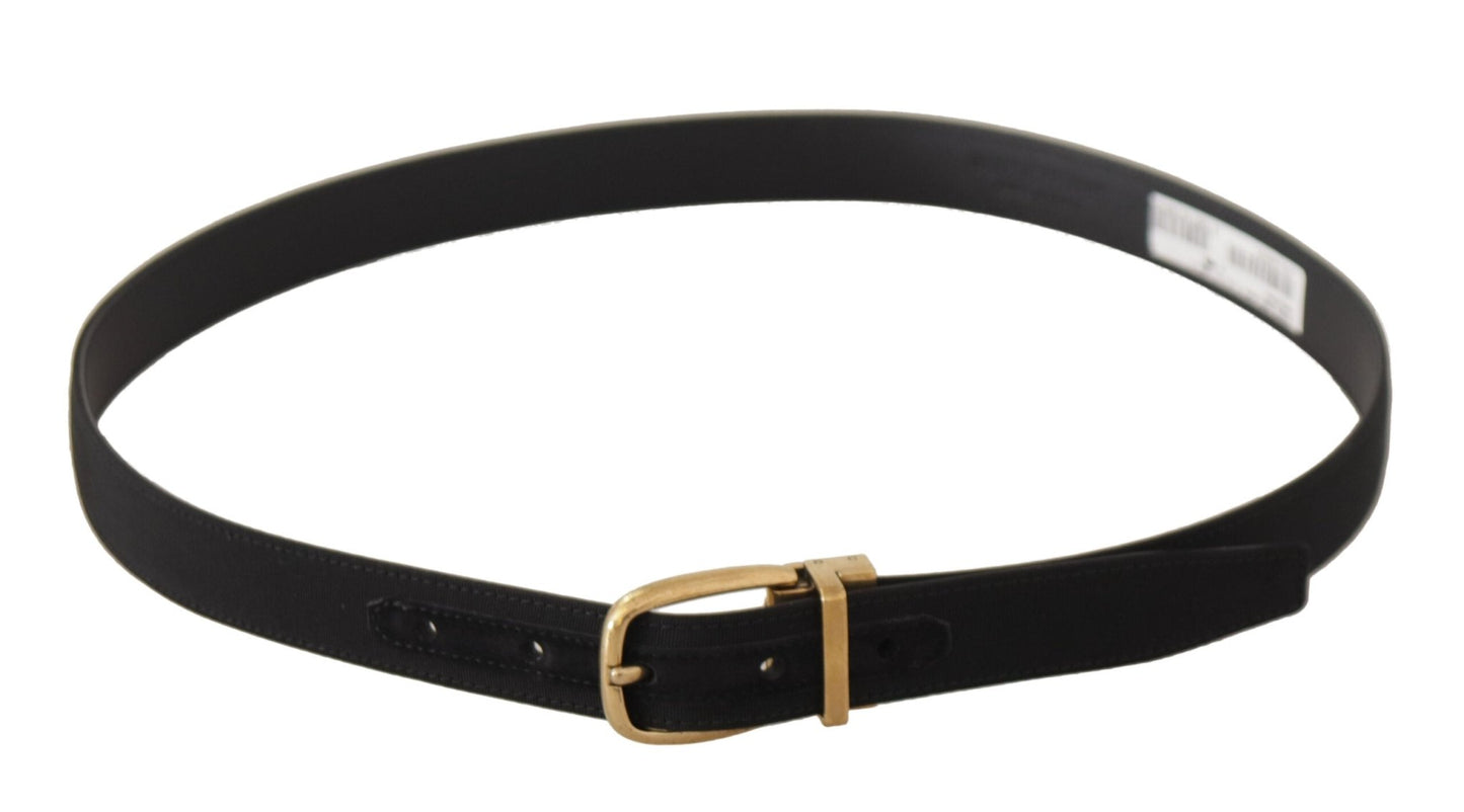 Dolce & Gabbana Elegant Black Canvas-Leather Men's Belt