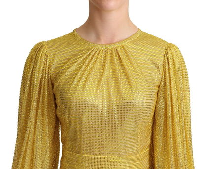 Dolce & Gabbana Crystal Embellished Pleated Maxi Dress