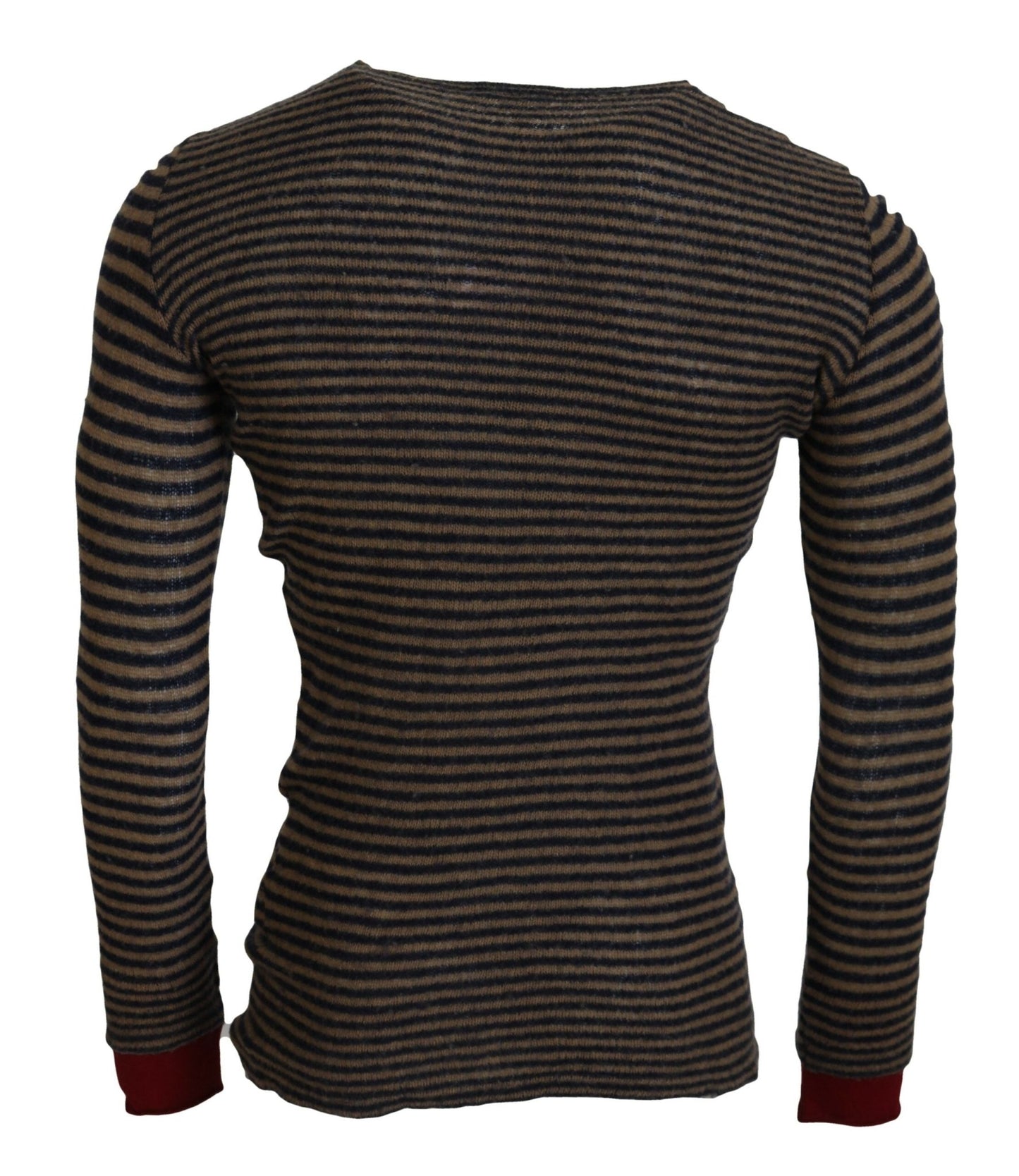Daniele Alessandrini Multicolor Stripes Wool Crewneck Pullover Sweater