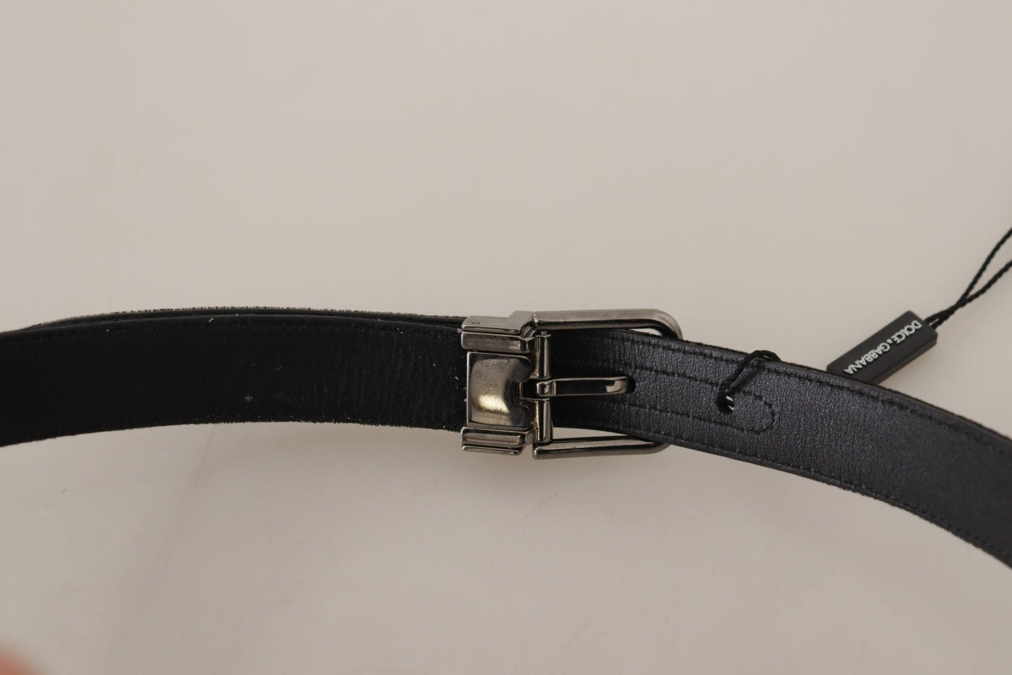 Dolce & Gabbana Elegant Black Cotton-Leather D&G Belt