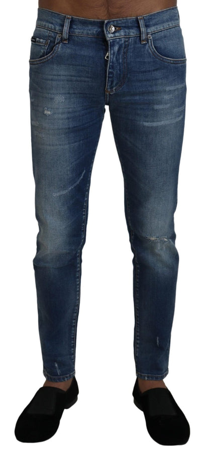 Dolce & Gabbana Blue Wash Cotton Stretch Skinny Denim Jeans