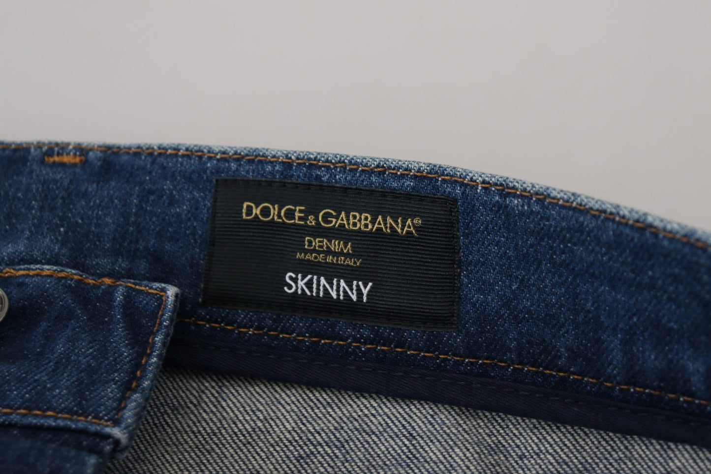 Dolce & Gabbana Blue Wash Cotton Stretch Skinny Denim Jeans