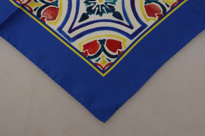 Dolce & Gabbana Multicolor Majolica Print Square Handkerchief Scarf