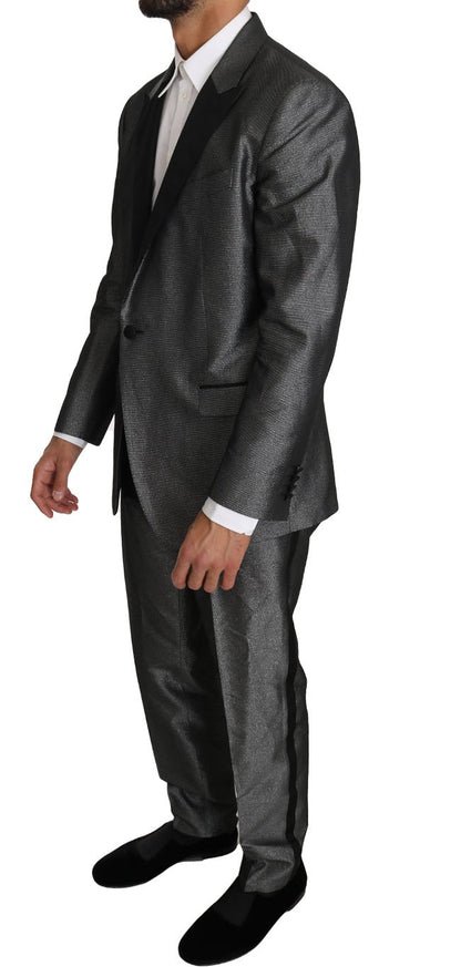 Dolce & Gabbana Elegant Gray Patterned Martini Suit