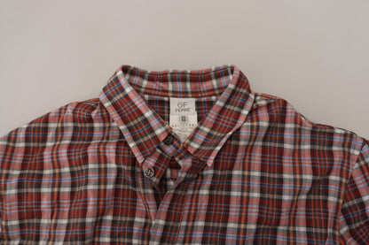 GF Ferre Multicolor Checkered Cotton Long Sleeves Casual Shirt