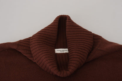 Paolo Pecora Milano Bordeaux Wool Turtleneck Pullover Sweater