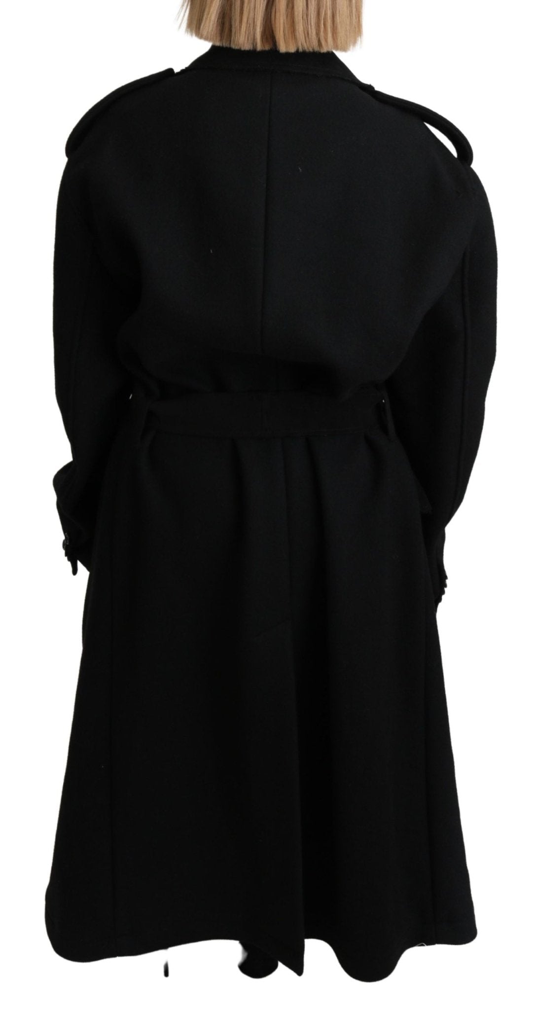 Dolce & Gabbana Elegant Black Wool Trenchcoat