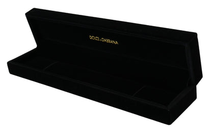 Dolce & Gabbana Black Velvet Logo Plaque Storage Bracelet Jewelry Box
