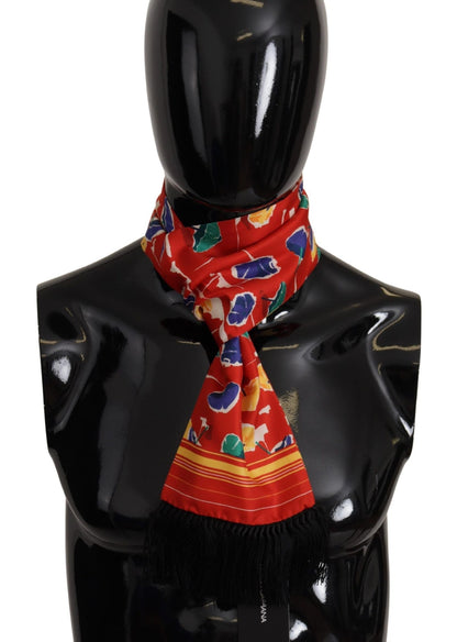 Dolce & Gabbana Multicolor DG Umbrellas Print Shawl Fringe Scarf