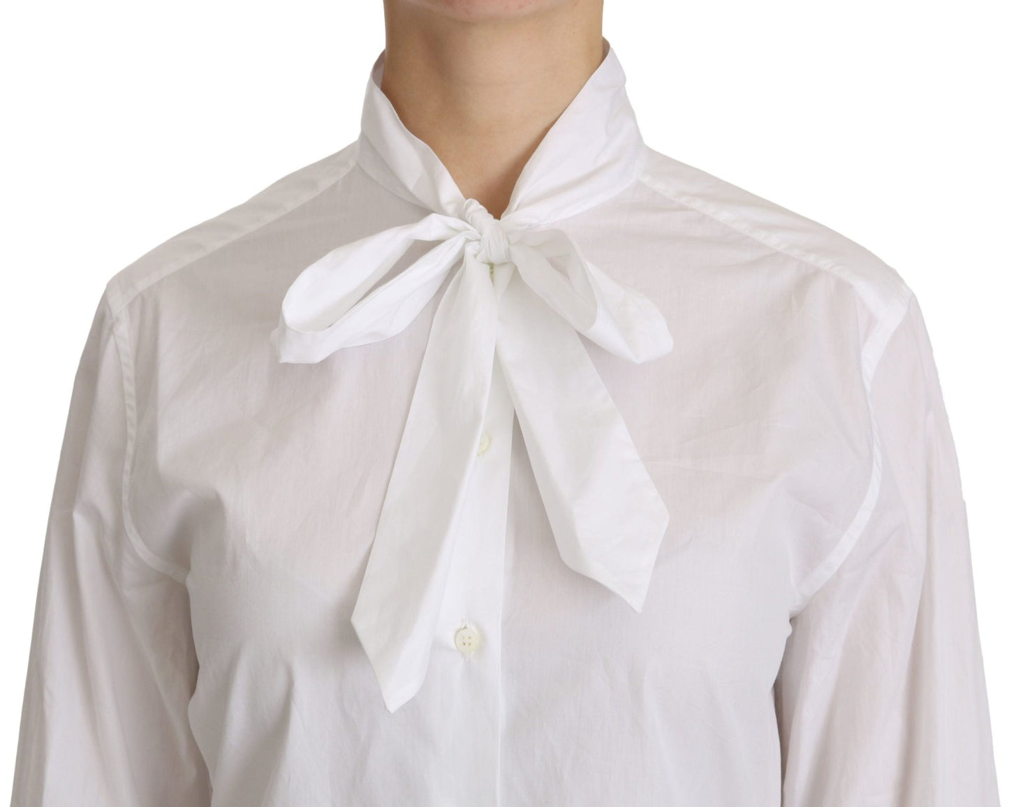 Dolce & Gabbana Elegant White Turtle Neck Polo Top