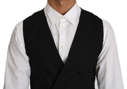 Dolce & Gabbana Sleek Double Breasted Slim Fit Wool Vest