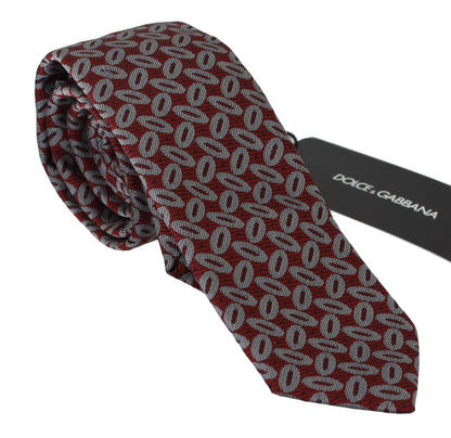 Dolce & Gabbana Elegant Red Printed Silk Neck Tie