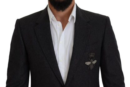 Dolce & Gabbana Elegant Gray Single Breasted Wool Blazer