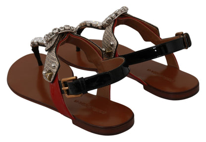 Dolce & Gabbana Elegant Strappy Sandals with Exotic Charm