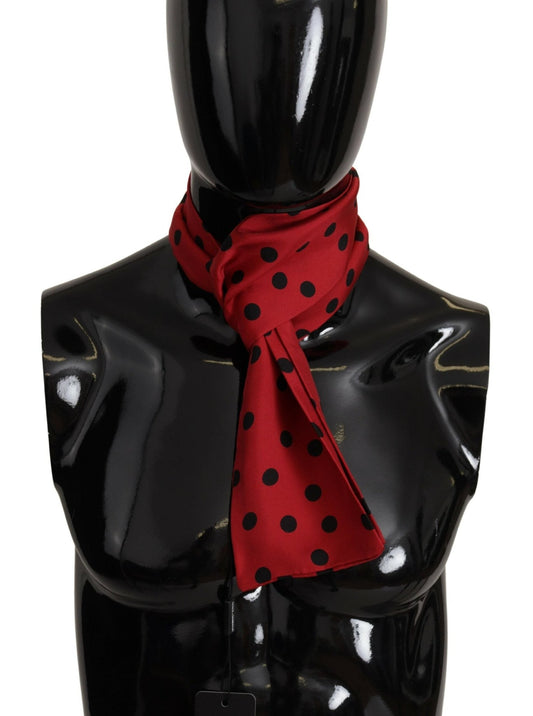 Dolce & Gabbana Elegant Silk Men's Scarf in Black & Red