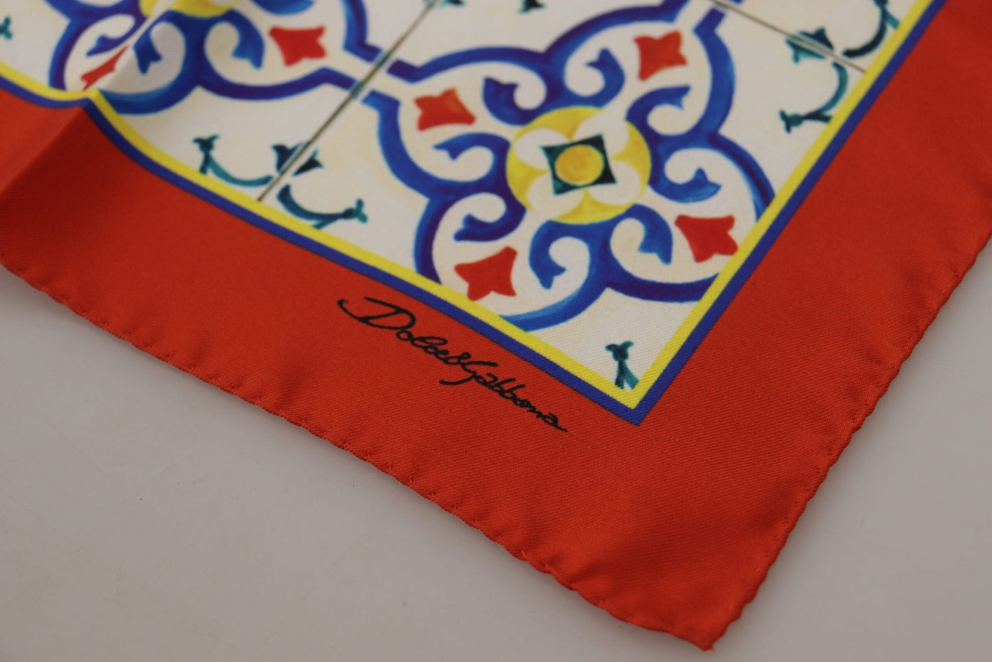 Dolce & Gabbana Multicolor Majolica Pattern Square Handkerchief