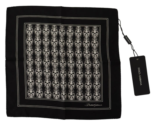 Dolce & Gabbana Elegant Black Silk Men's Square Scarf