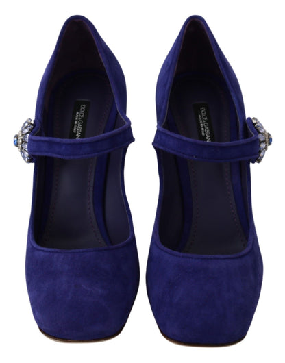 Dolce & Gabbana Elegant Purple Suede Mary Janes Pumps