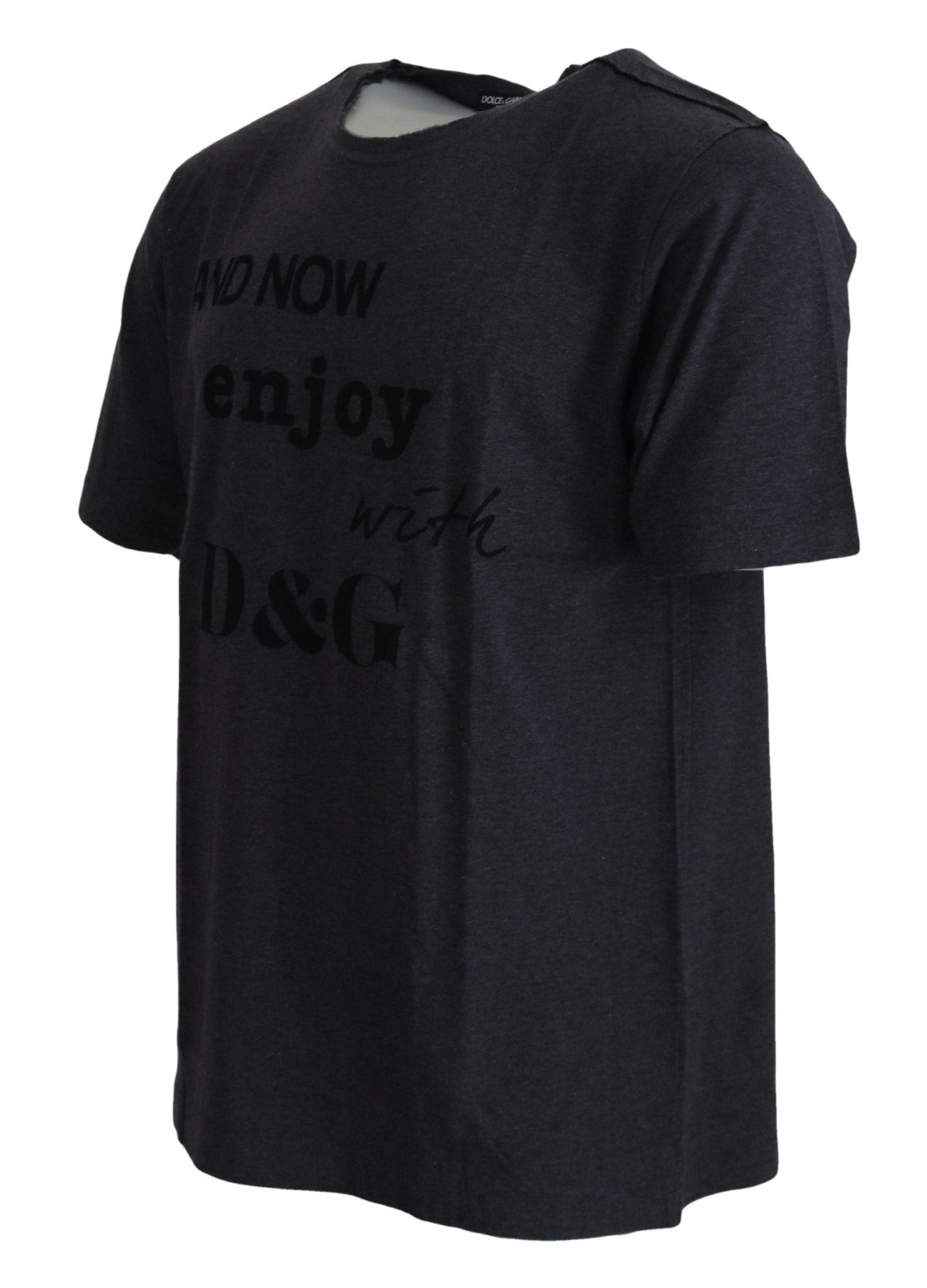 Dolce & Gabbana Gray Crewneck Cotton Short Sleeve  T-shirt