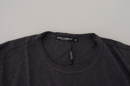 Dolce & Gabbana Elegant Gray Motive Crew Neck T-Shirt