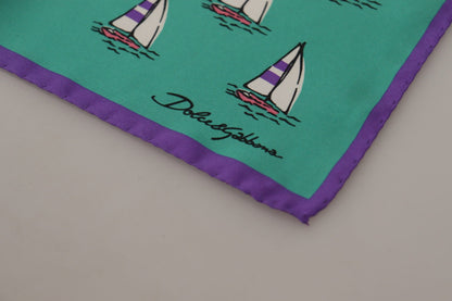 Dolce & Gabbana Multicolor Printed DG Logo Square Handkerchief Scarf