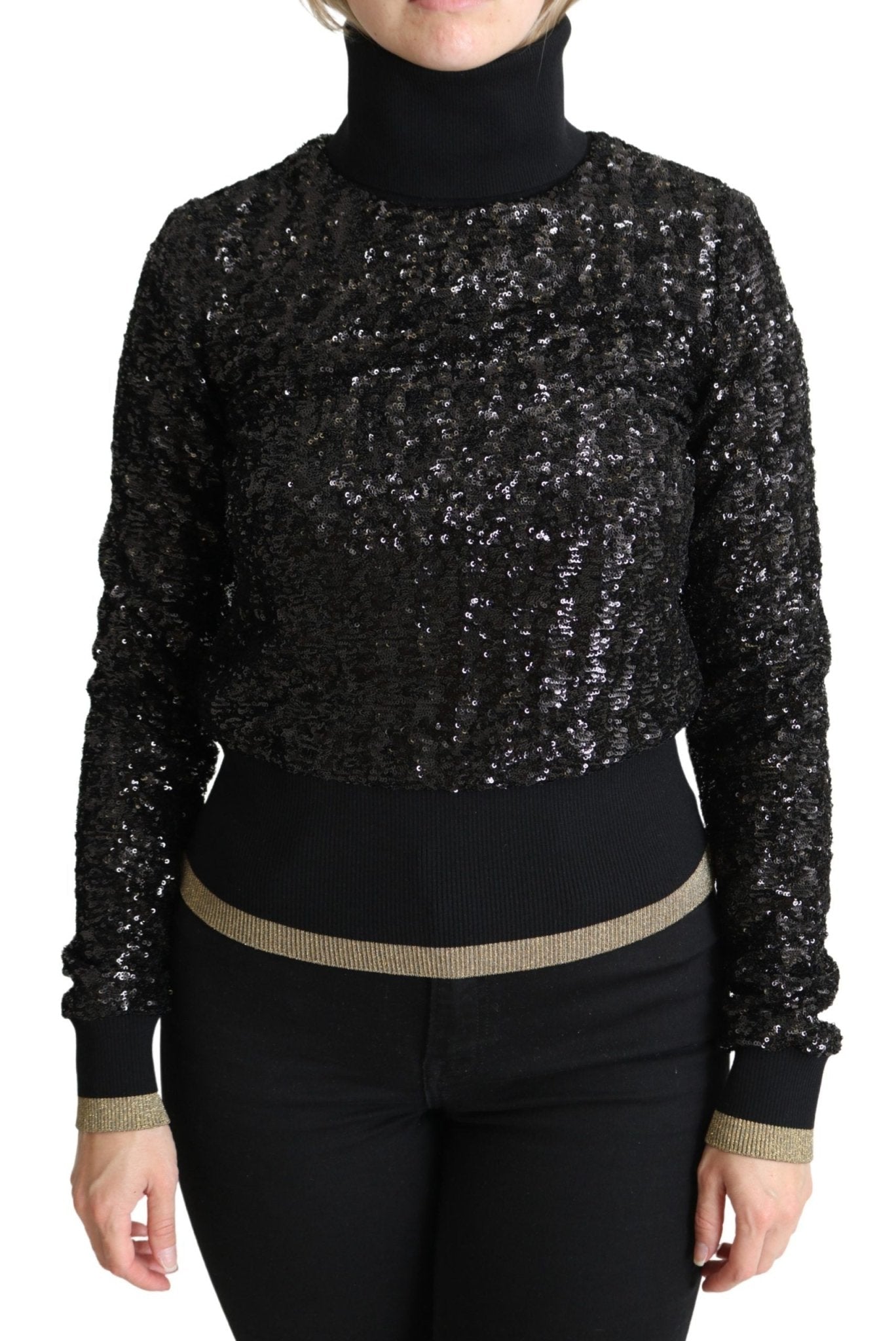 Dolce & Gabbana Elegant Sequined Turtleneck Sweater