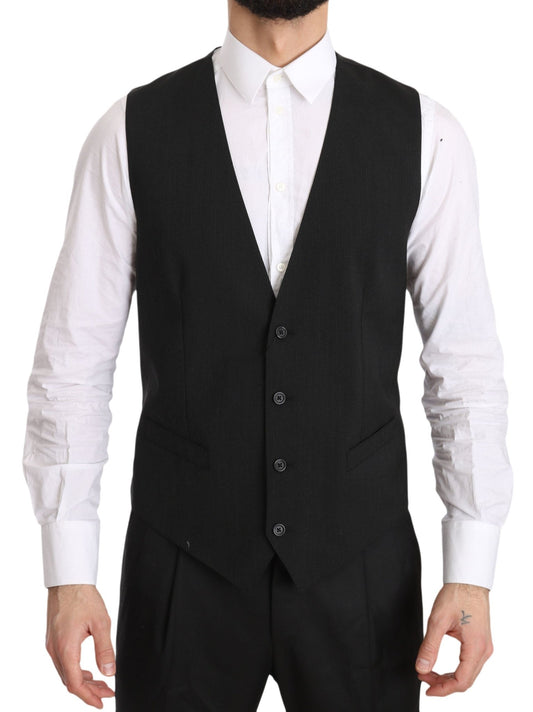 Dolce & Gabbana Elegant Gray Formal Vest - Regular Fit