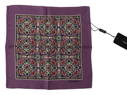 Dolce & Gabbana Majolica Patterned Square Handkerchief Silk Scarf