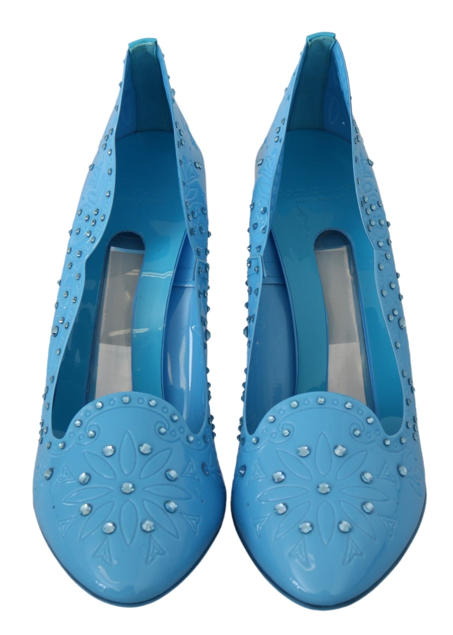 Dolce & Gabbana Crystal Embellished Blue Cinderella Pumps