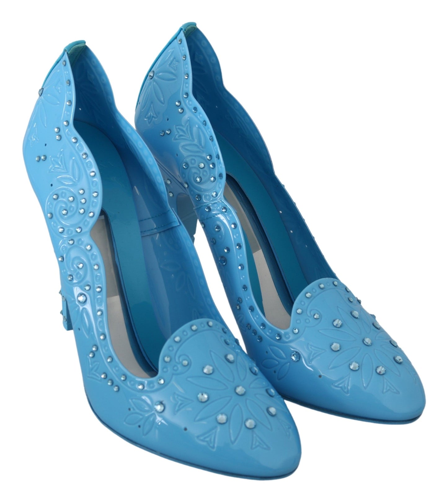 Dolce & Gabbana Crystal Embellished Blue Cinderella Pumps