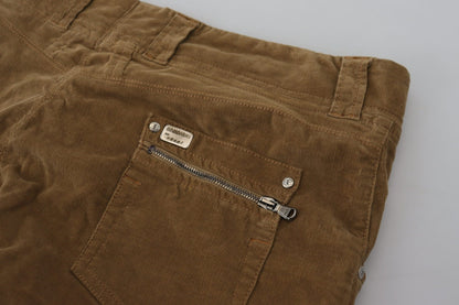 Ermanno Scervino Brown Cotton Corduroy Cargo Pants