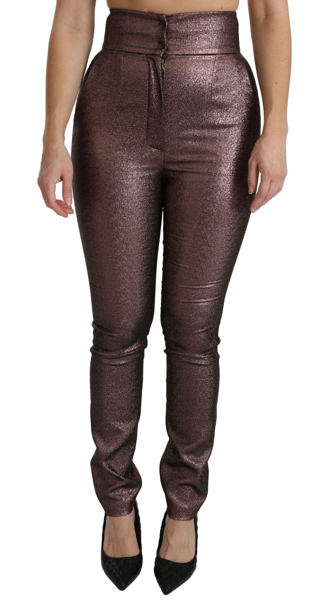 Dolce & Gabbana High Waist Slim Fit Metallic Pants