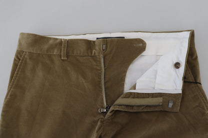 Tommy Hilfiger Brown Cotton Corduroy Casual Pants