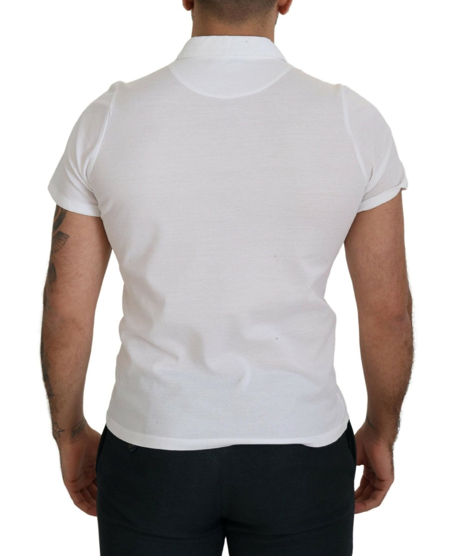 FRADI Elegant White Cotton Polo T-Shirt