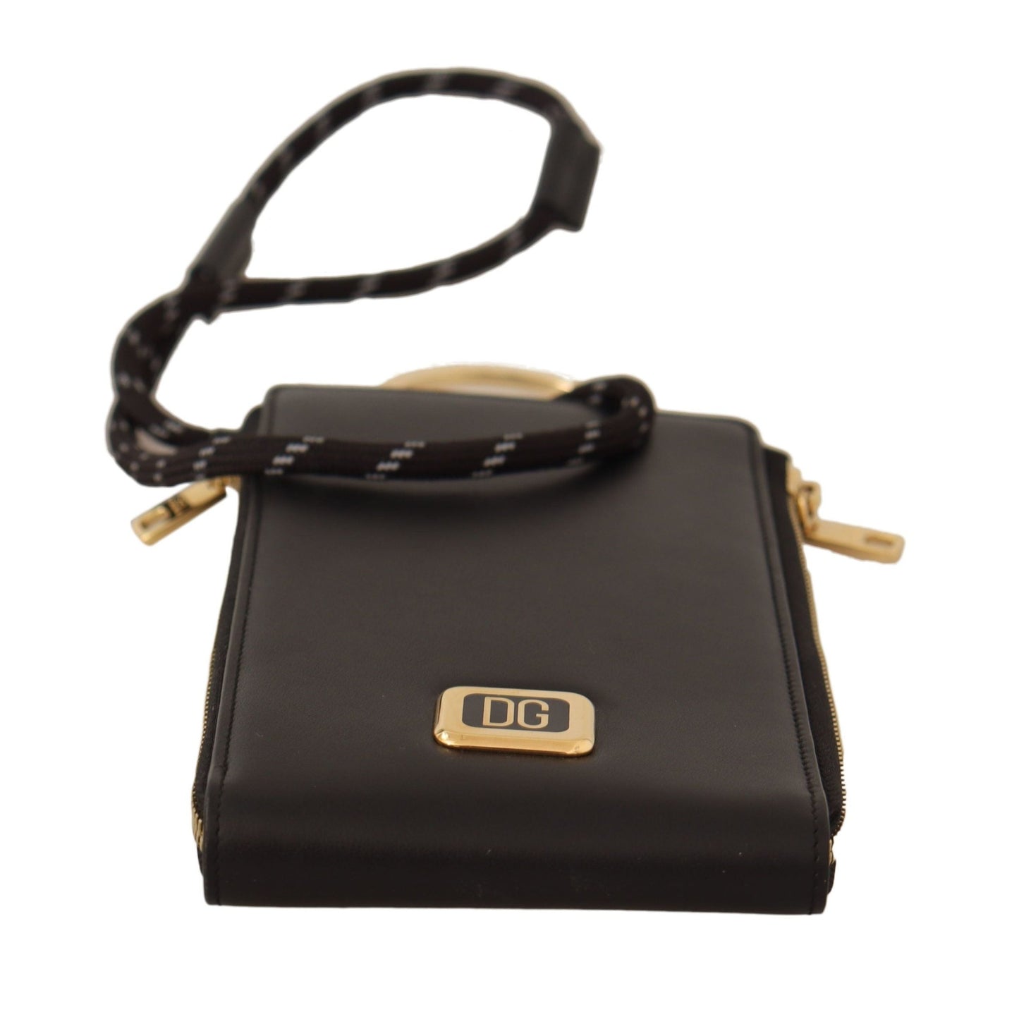 Dolce & Gabbana Elegant Black Leather Strapped Wallet