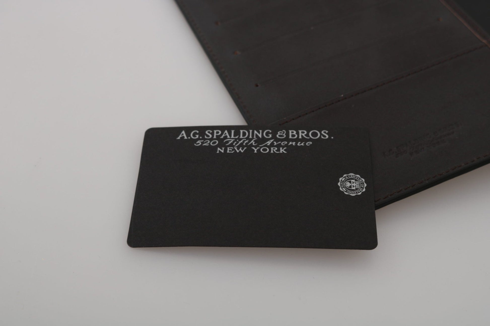A.G. Spalding & Bros Black Leather Bifold Travel Holder Logo Wallet - Addis Innovation A.G. Spalding & Bros