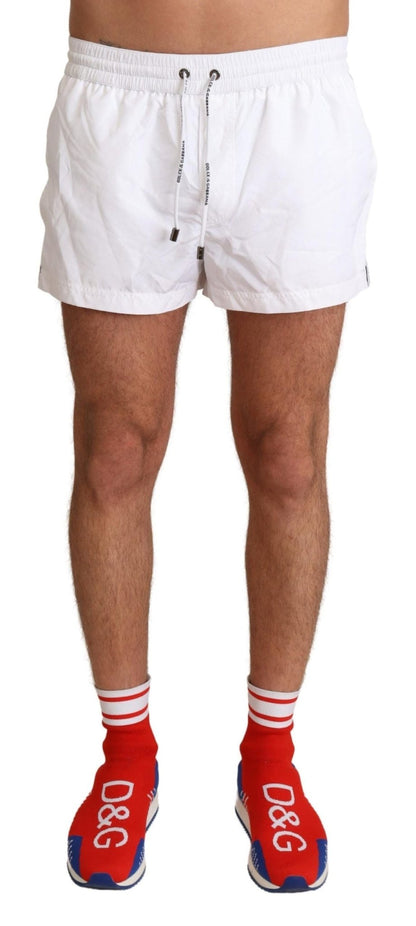 Dolce & Gabbana White King Mens Beachwear Swimwear Shorts