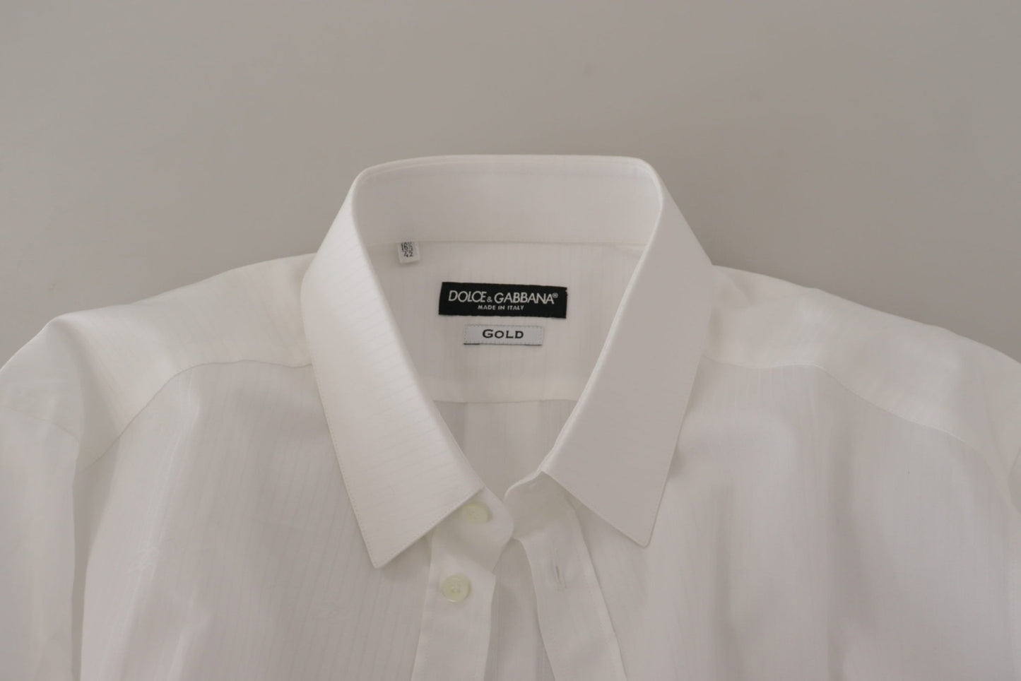 Dolce & Gabbana White Slim Fit Cotton Formal Dress Shirt