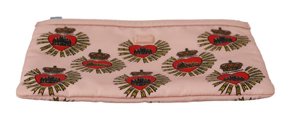 Dolce & Gabbana Elegant Pink Heart Clutch Wallet