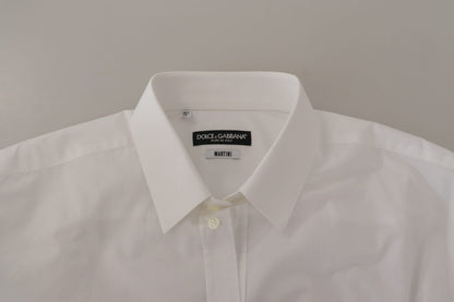 Dolce & Gabbana White Cotton Dress Formal MARTINI Shirt