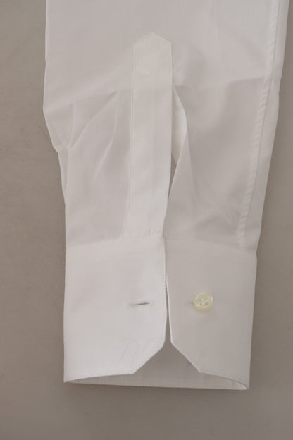 Dolce & Gabbana White Cotton Dress Formal MARTINI Shirt
