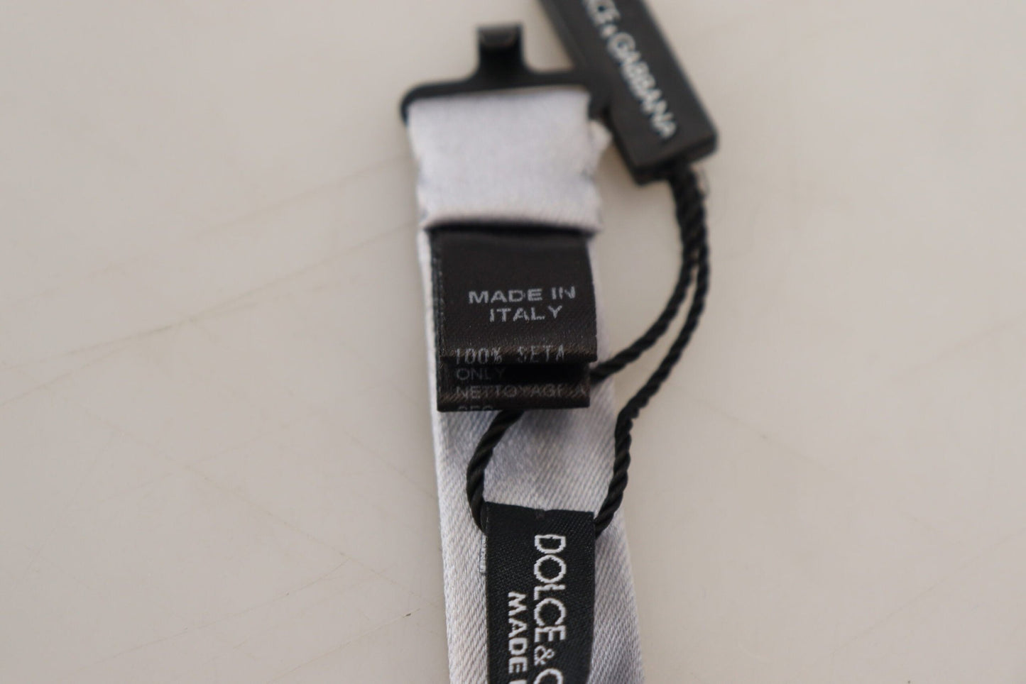 Dolce & Gabbana Elegant Gray Silk Bow Tie
