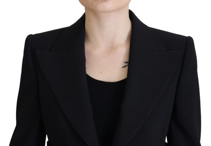Dolce & Gabbana Black Single Breasted Fit Blazer Wool Jacket