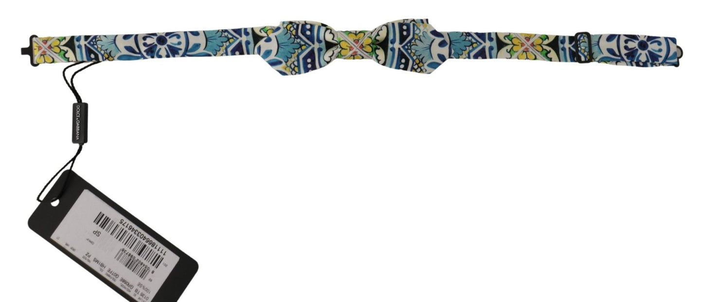 Dolce & Gabbana Majolica Print Silk Bow Tie