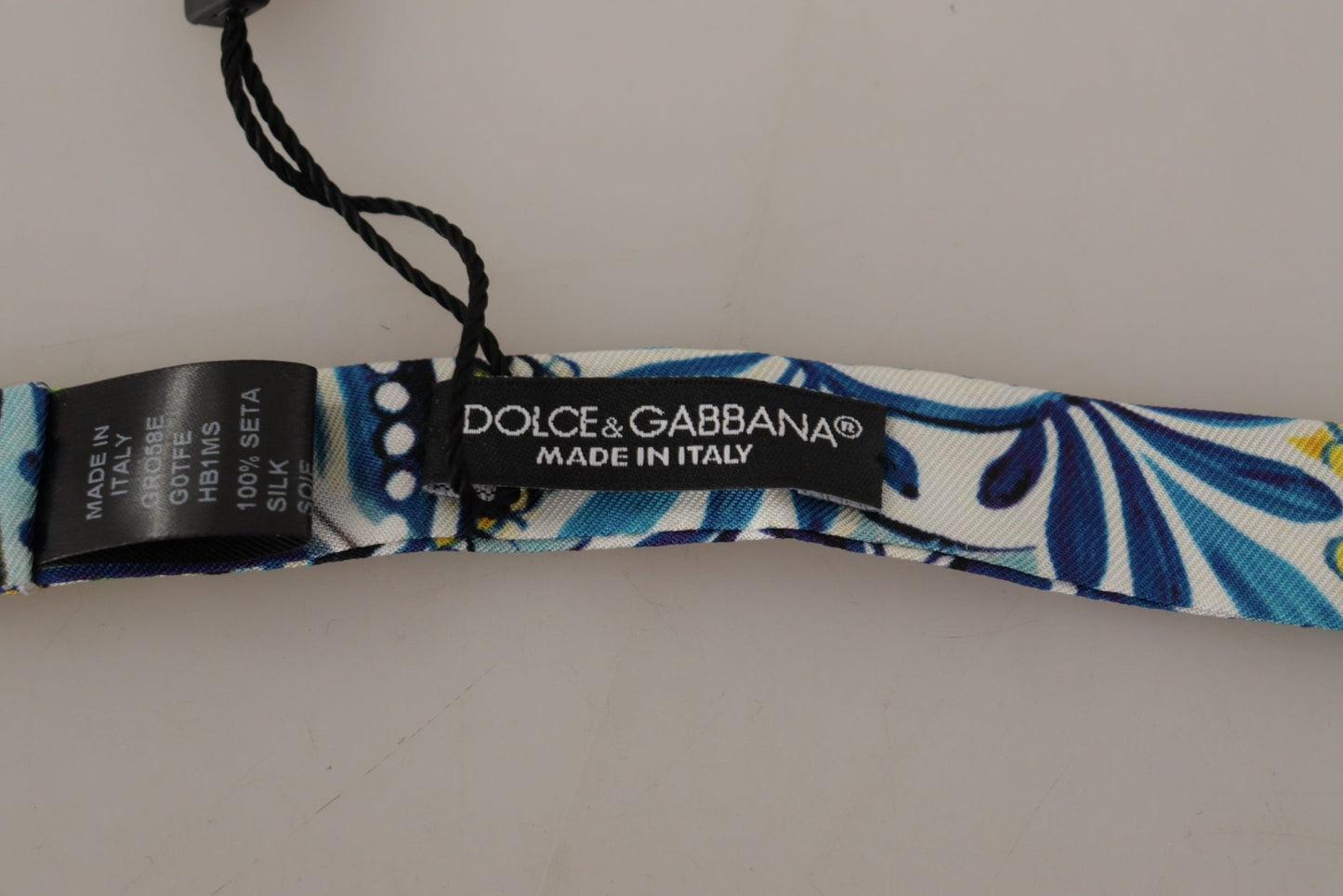 Dolce & Gabbana Majolica Print Silk Bow Tie